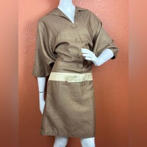 PARCHE J.J. Serraino vintage batwing sleeve abstract dress Size 5/6